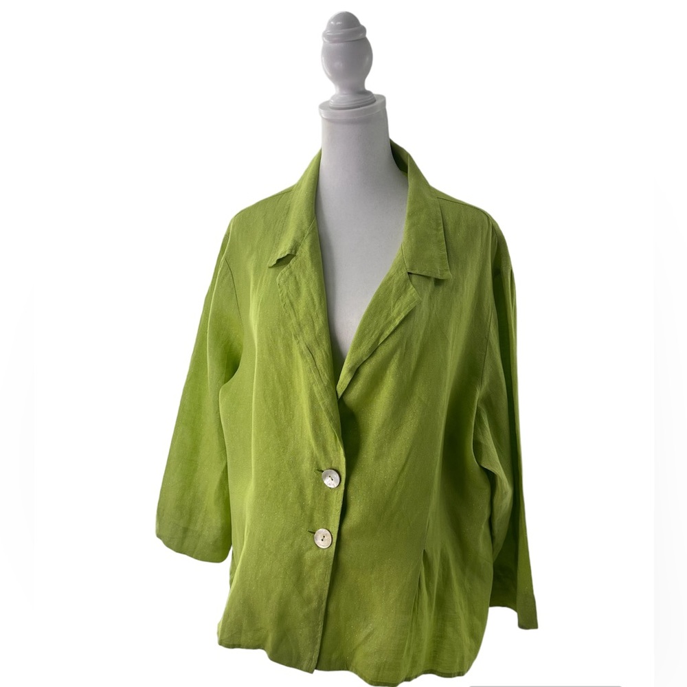 Willow Linen Blend Jacket with Silver Metallic Threads